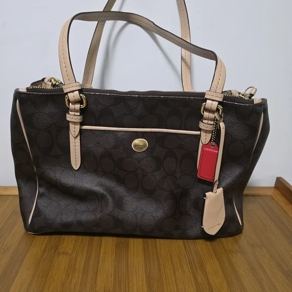 Coach Signature Brown Tote Bag - Picture 2 of 9